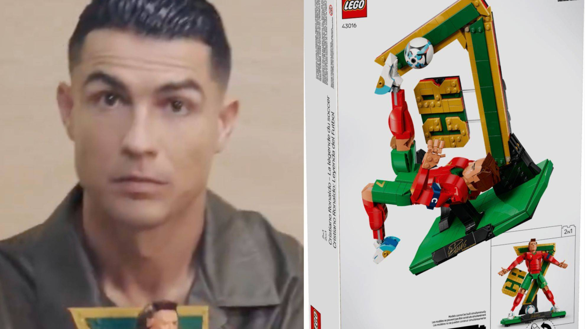 شعر كريستيانو رونالدو بالذهول بعد رؤية مجسم LEGO المصغر الخاص به للمرة الأولى