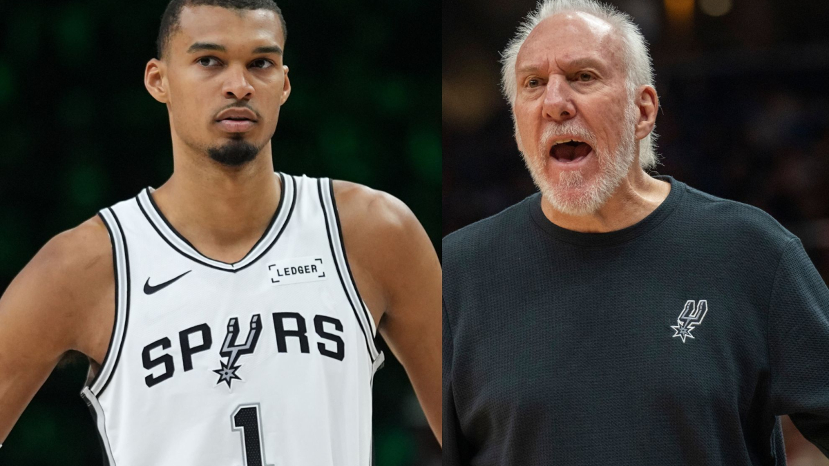 Model Victor Rushes Victor Wembanyama rushes to Gregg Popovich before crucial Game 5 return ...