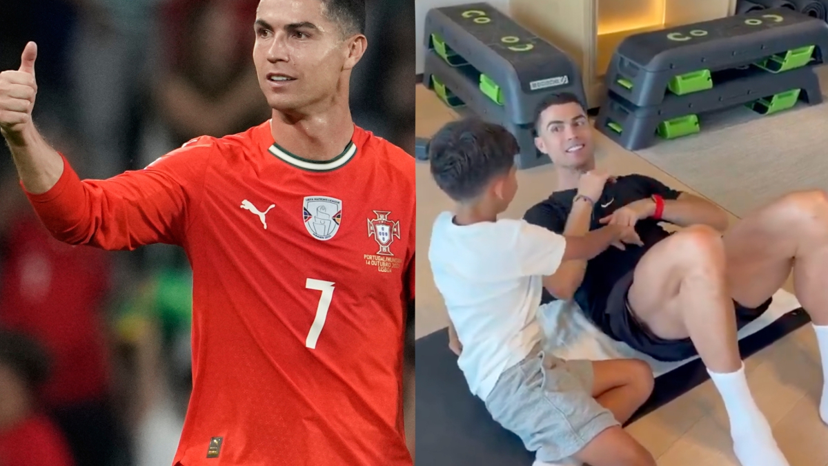 Cristiano Ronaldo compartilha momento emocionante de aptidão pai