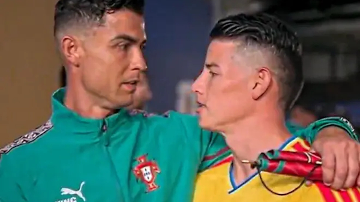 James Rodríguez explica seu abraço com Cristiano Ronaldo: Eu estava sempre na casa dele…