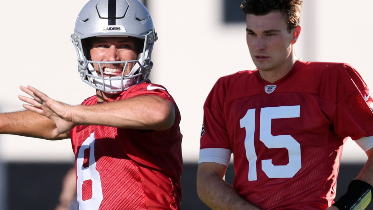 Image accompanying coverage of the Las Vegas Raiders quarterback competition.
