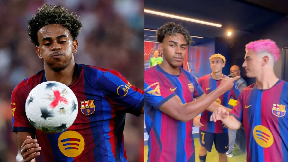 Lamine Yamal hypes up Gavi in behind-the-scenes video of FC Barcelona’s squad presentation
