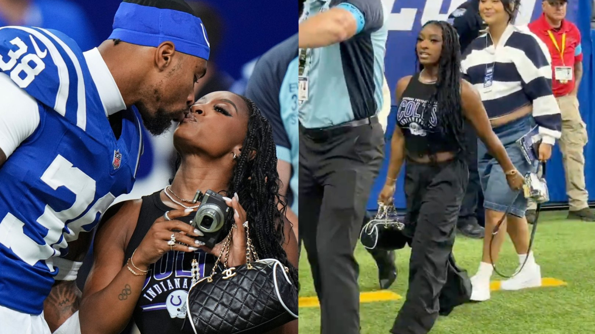 Simone Biles turns heads as she embraces her new WAG era at Colts game
