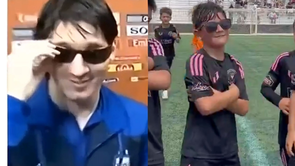 Ciro Messi recreates dad Leo’s iconic sunglasses moment after stunning free kick