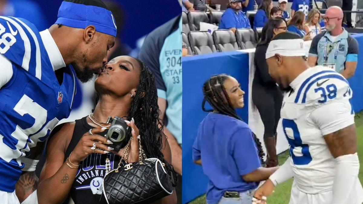 Simone Biles embarrasses Jonathan Owens by putting him in an awkward spot before the Colts game