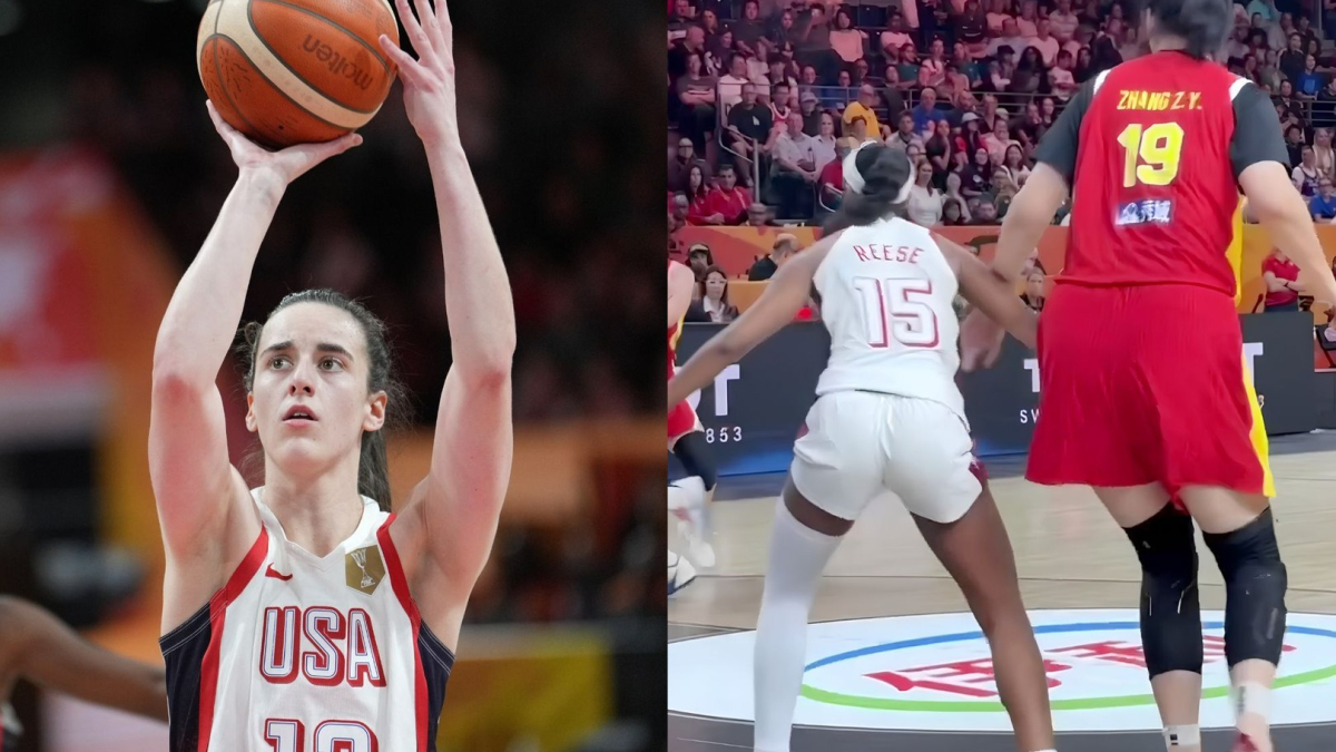 Caitlin Clark fires from deep as Angel Reese battles China's 7-foot-3 giant in Team USA rout