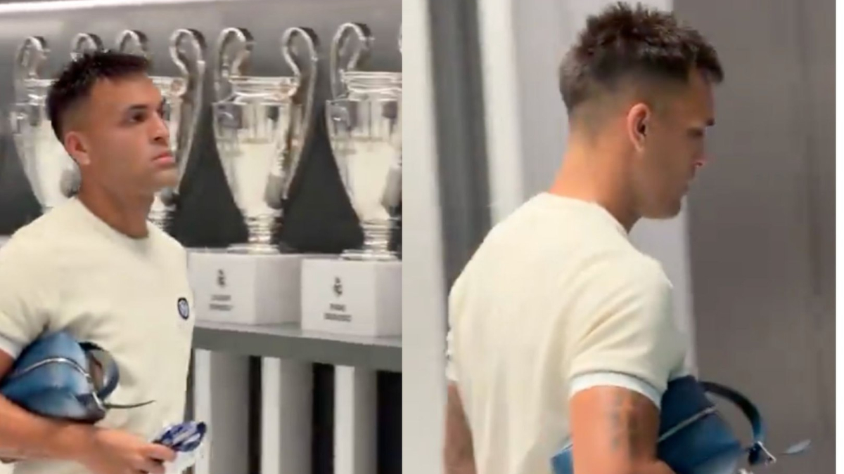 Real Madrid makes Lautaro Martinez walk past its European Cups before kickoff