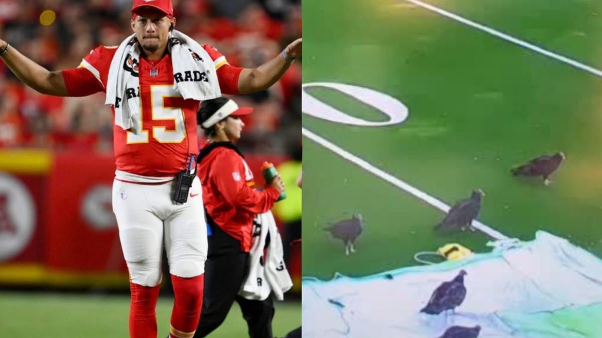 Patrick Mahomes’ backyard football field has an unexpected opponent and Brittany is showing the damage