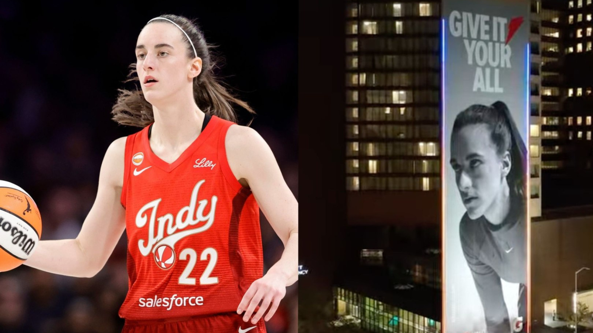 Caitlin Clark is out of the title chase, but a Gatorade mural still towers over Indianapolis
