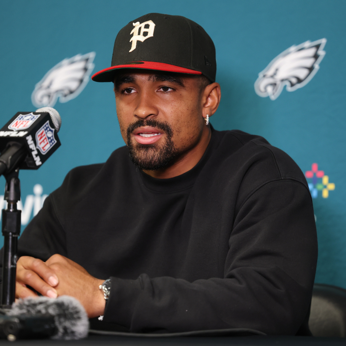 jalen hurts dresses as 'god' for the eagles' halloween party Jalen Hurts attends Eagles Halloween party