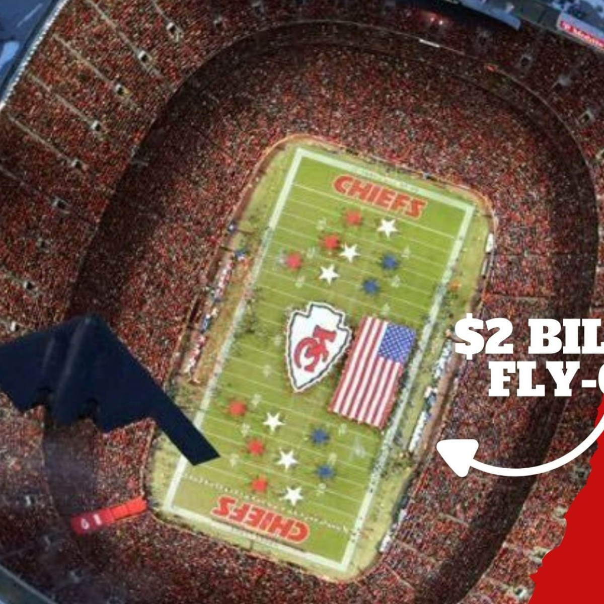 America is back! The Chiefs used a $2 billion dollar war aircraft for  game's flyover vs Bills | MARCA