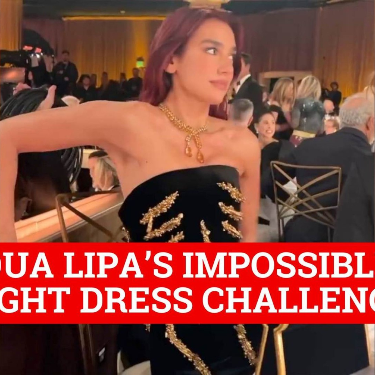 Dua Lipa's impossible tight dress challenge at Golden Globe Awards | MARCA Dua Lipa's impossible tight dress challenge at Golden Globe Awards | MARCA