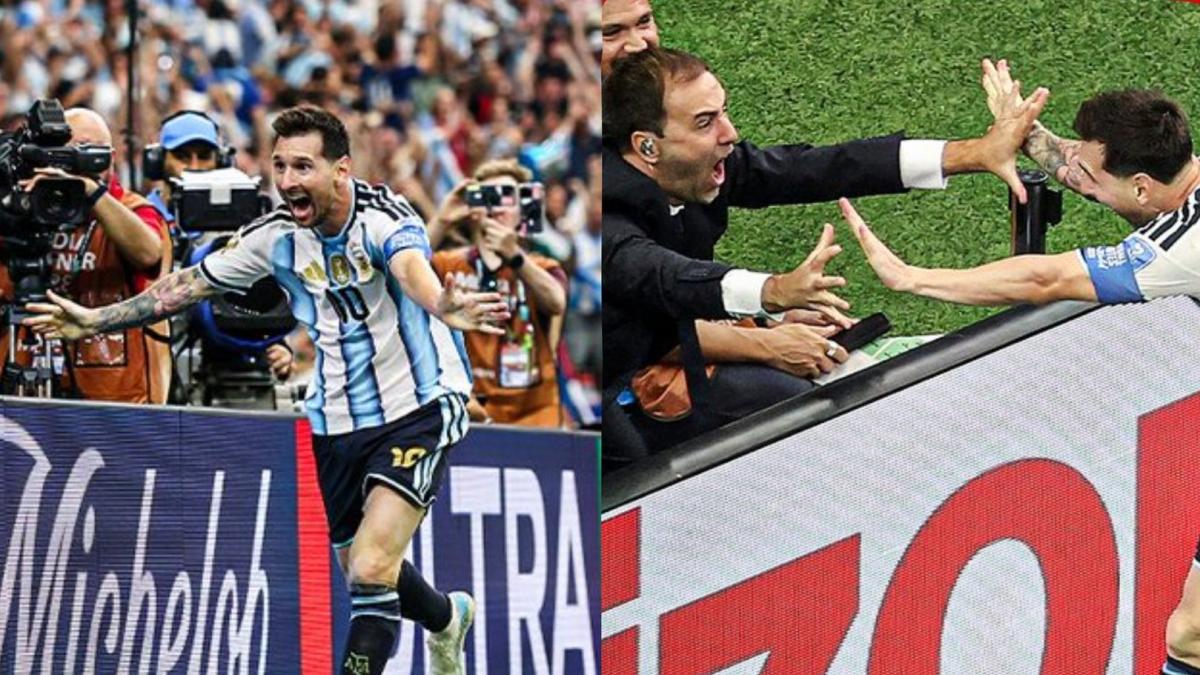 Messi’s goal celebration includes journalist in unforgettable World Cup moment