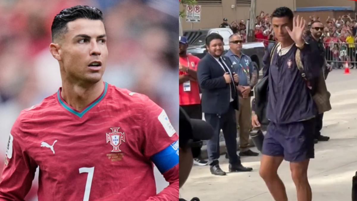 Cristiano Ronaldo greeted by massive fan support outside team hotel