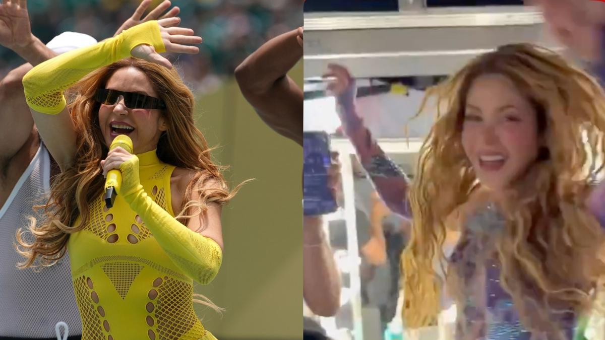 Shakira goes wild celebrating Colombia’s win backstage in her tour