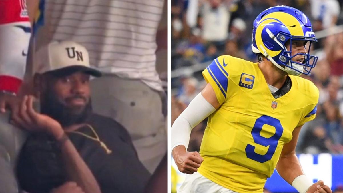 LeBron James returns to LA and reacts to Matthew Stafford’s spectacular touchdown pass
