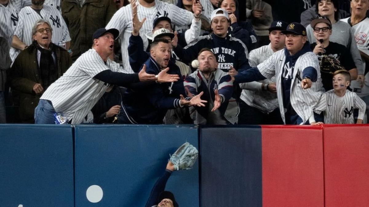 New angle from the stands shows the Yankees fan grabbing Anthony Volpe’s ball before the awkward aftermath