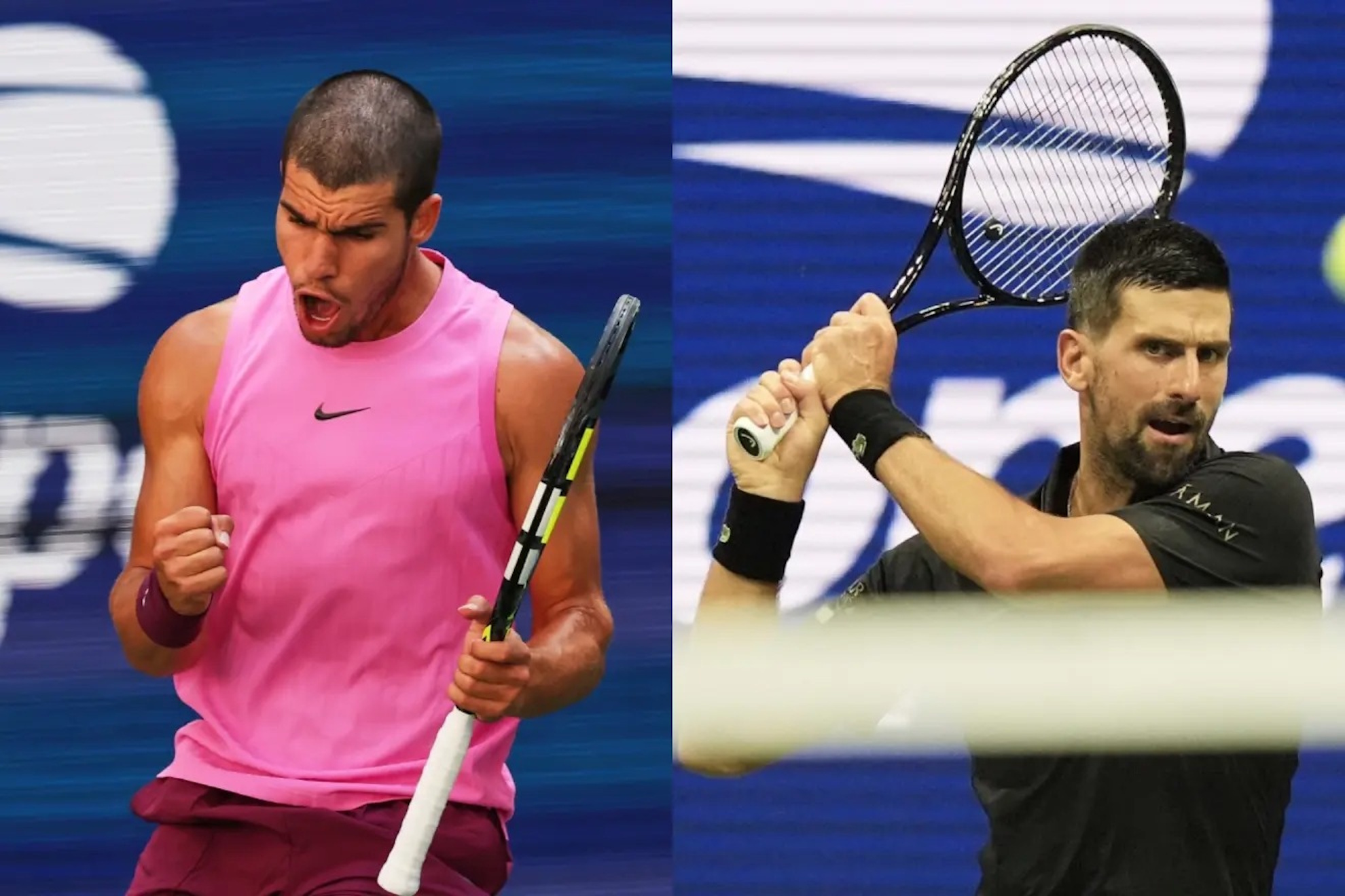 Carlos Alcaraz and Novak Djokovic.
