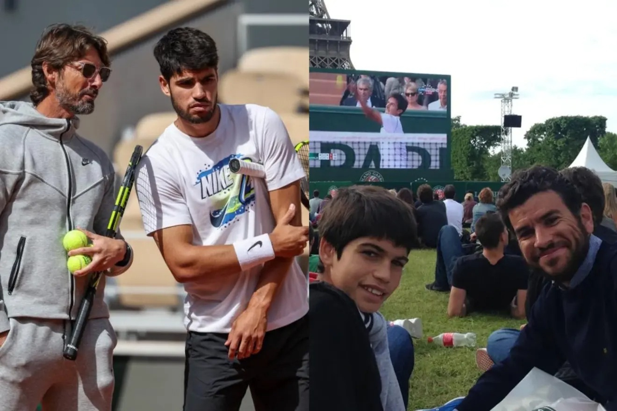 Montage with several images of Alcaraz.