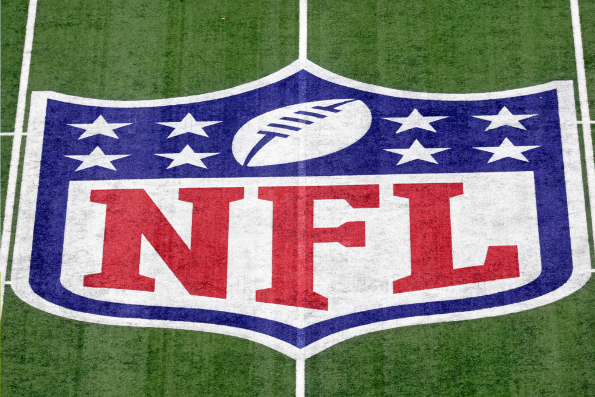 The NFL logo on an field