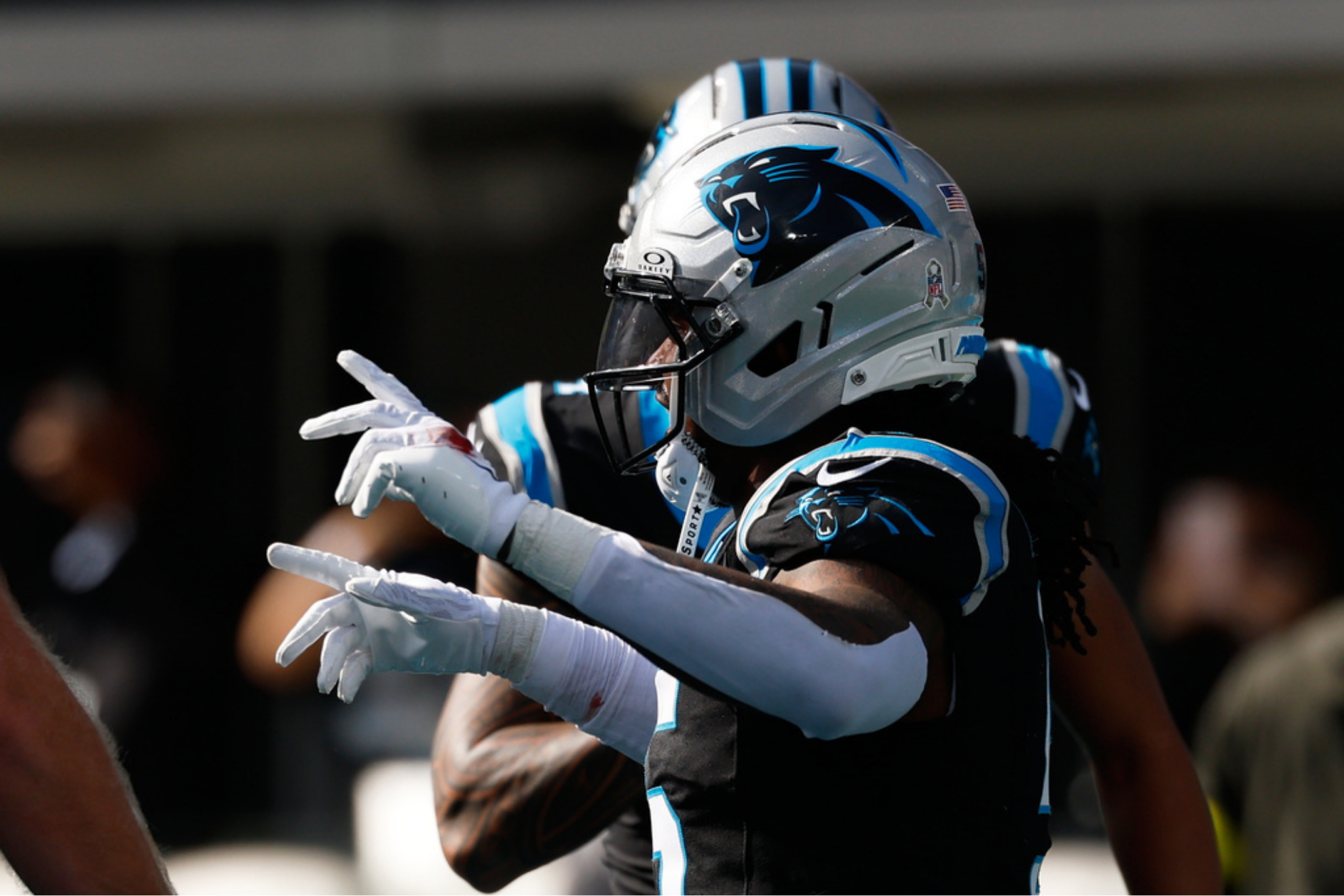 Carolina Panthers running back Rico Dowdle