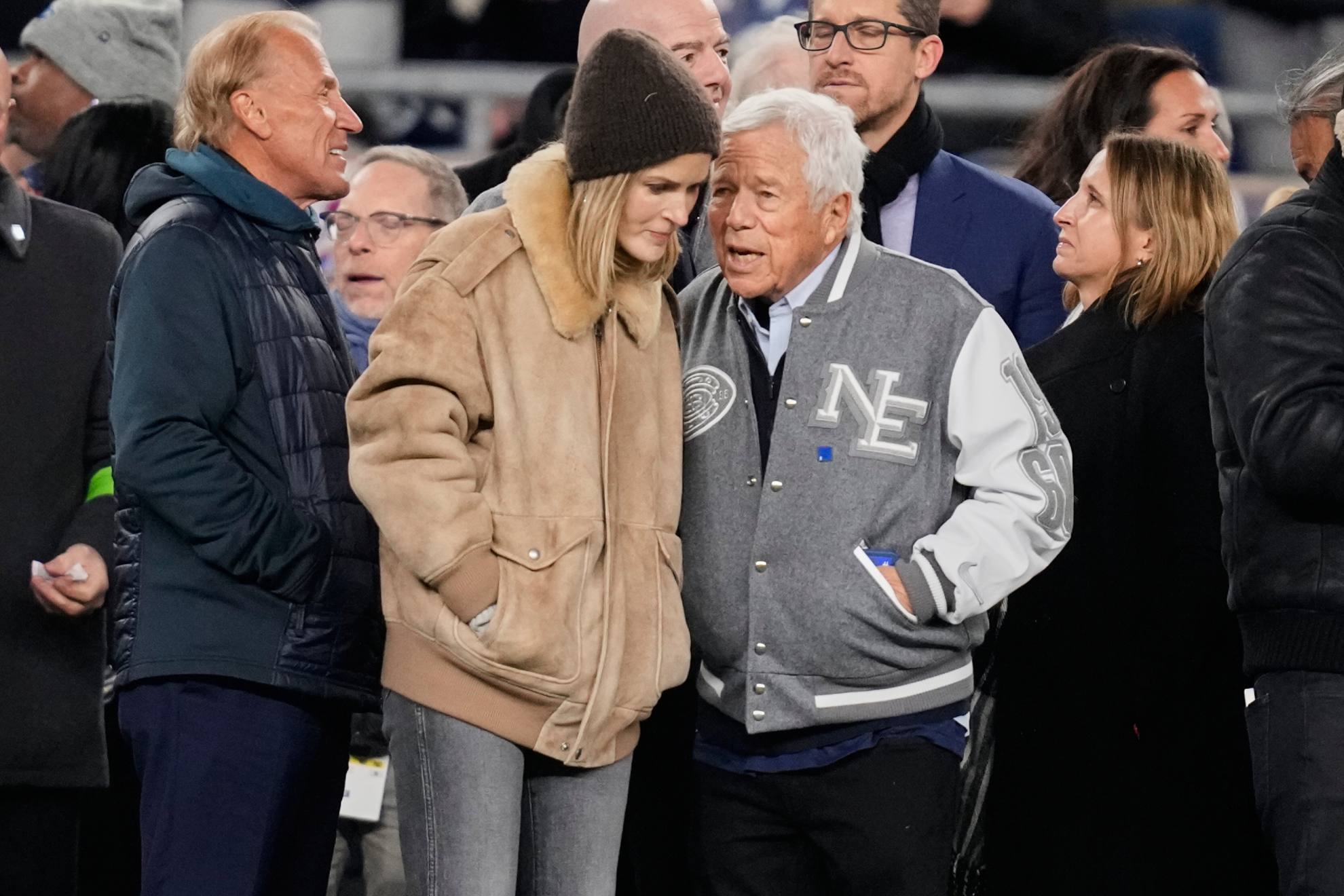 The Patriots owner draws attention in Foxboro amid health concerns and an emotional community gesture.