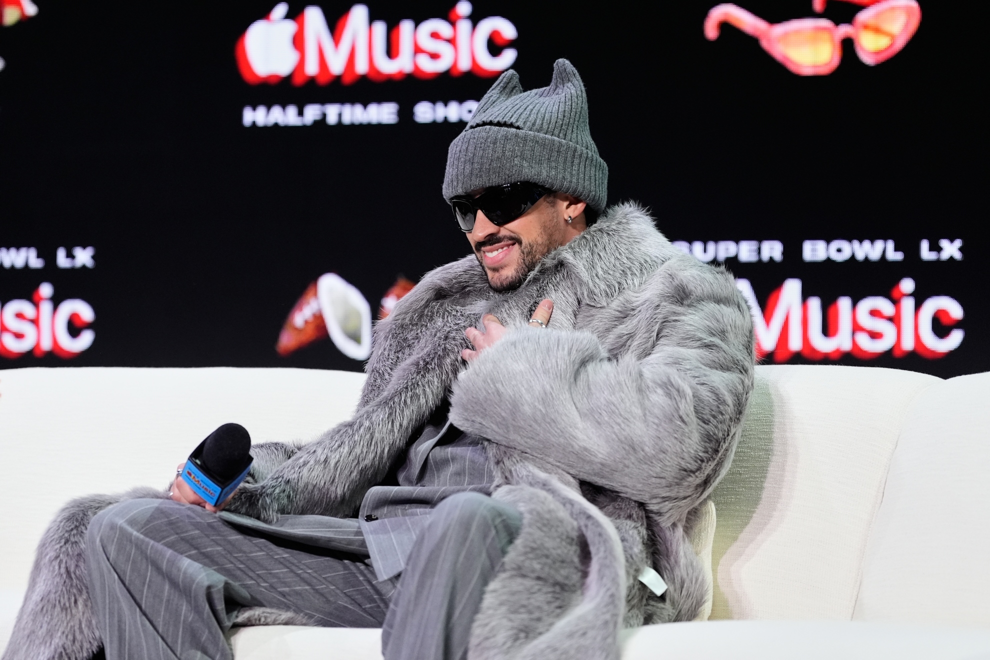 Bad Bunny turns Super Bowl press conference into a viral moment