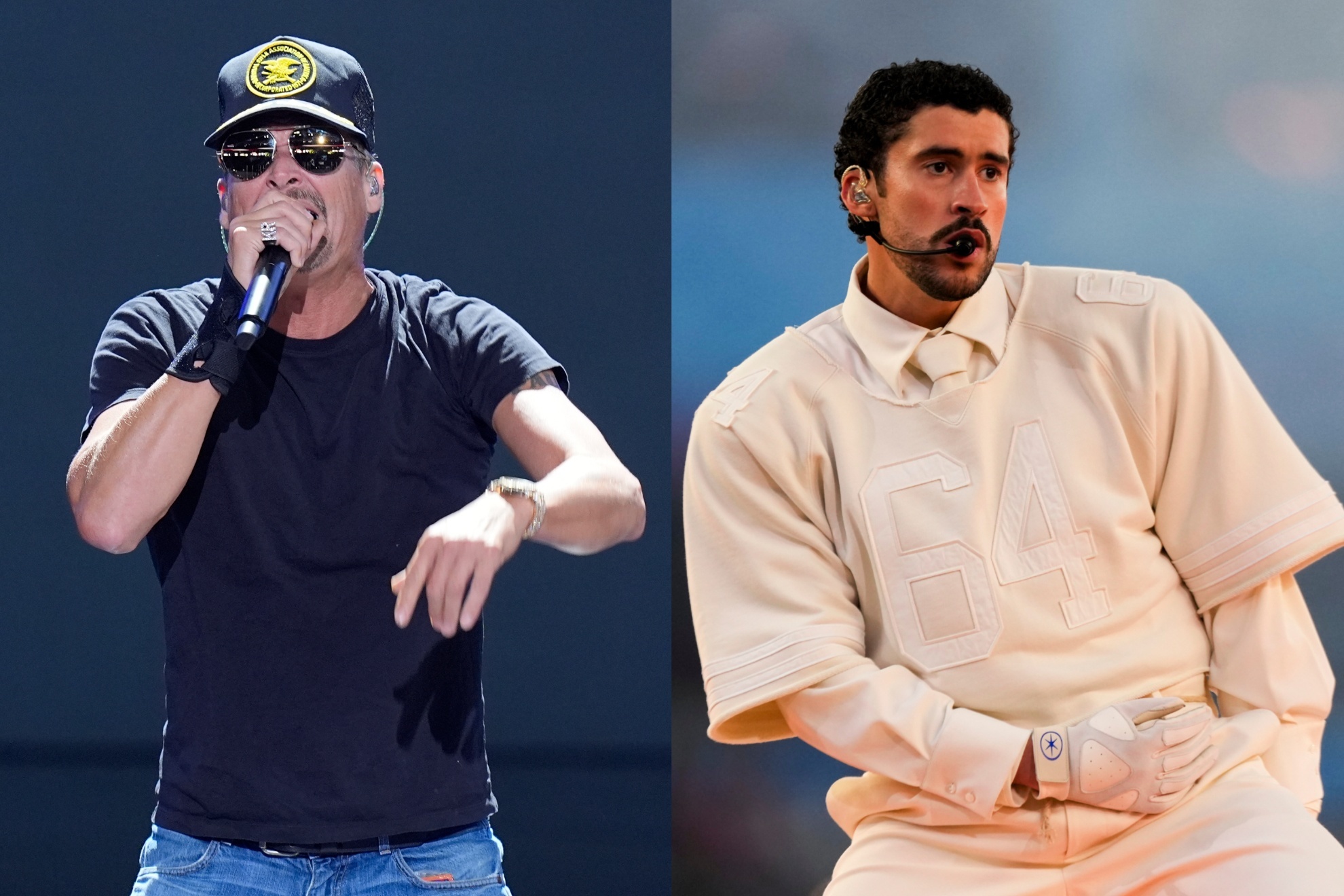 Kid Rock jabs Bad Bunny over Super Bowl Halftime Show as reactions split.