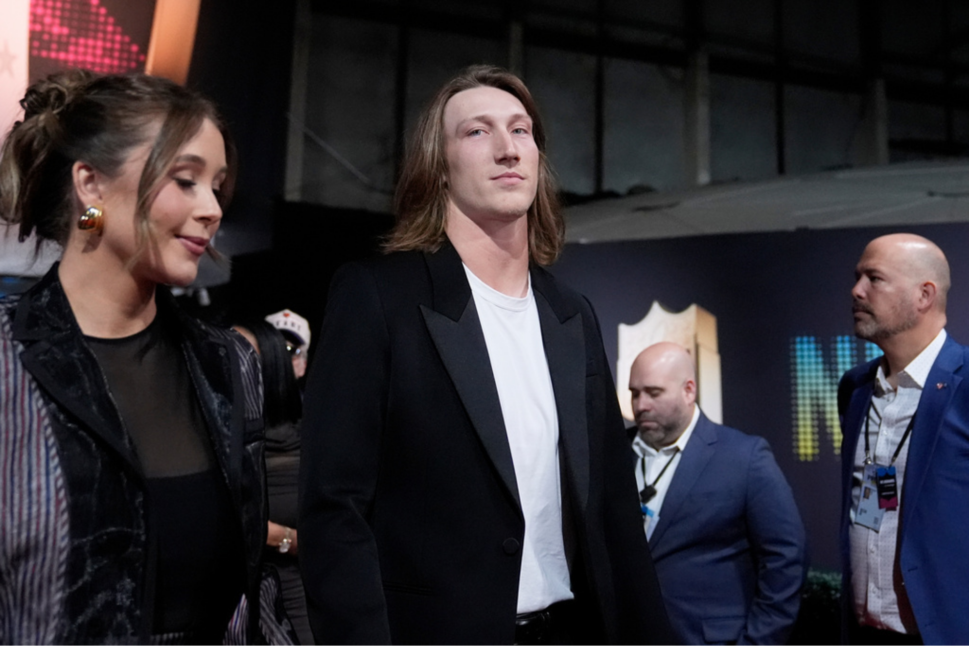 Jacksonville Jaguars' Trevor Lawrence arrives for football's NFL Honors award show in San Francisco, Thursday, Feb. 5, 2026