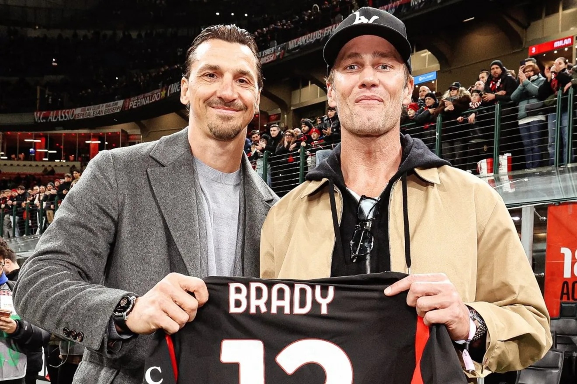 Tom Brady and Zlatan Ibrahimovic in Milan.