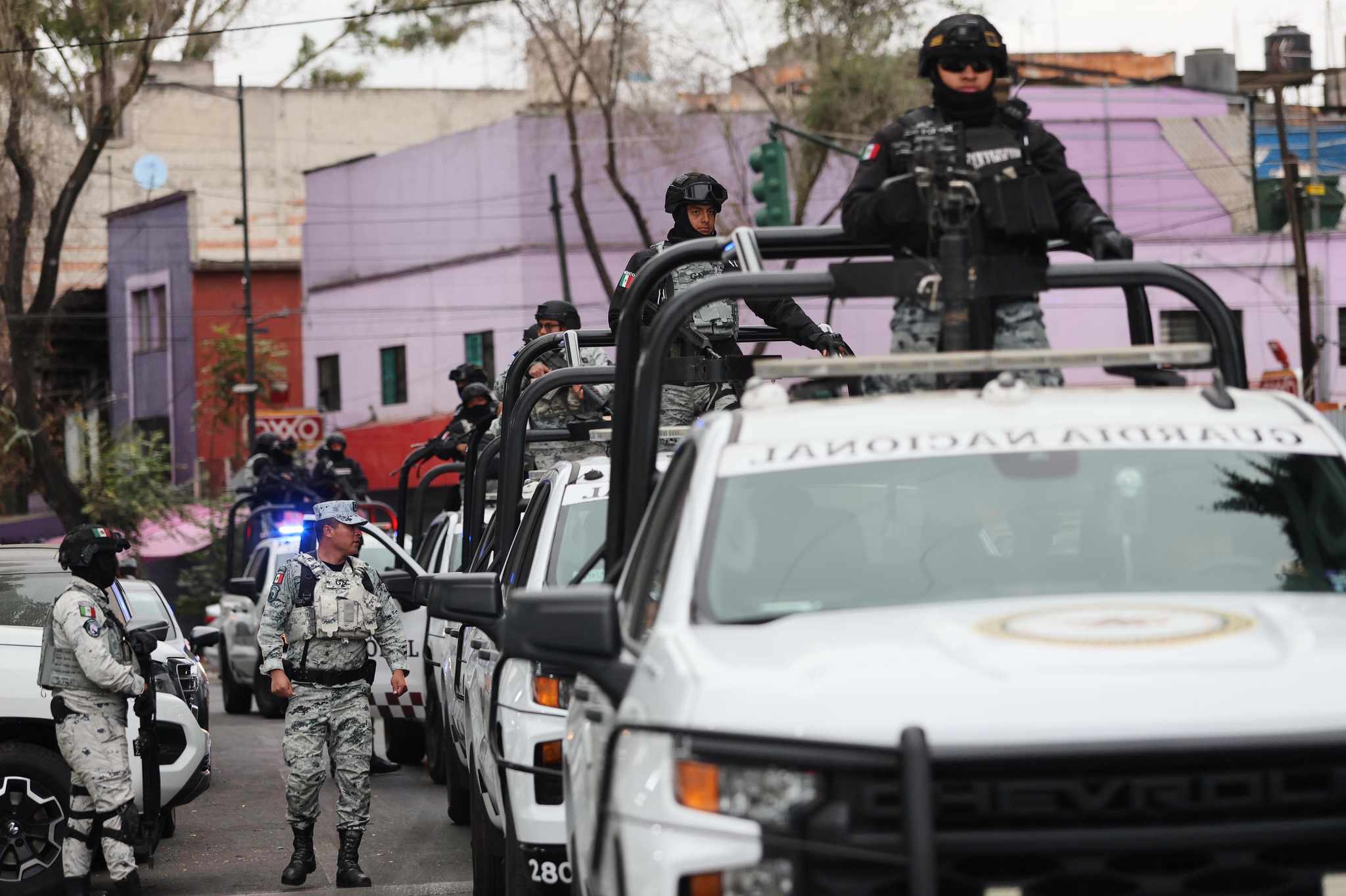 Mexican police on the ground