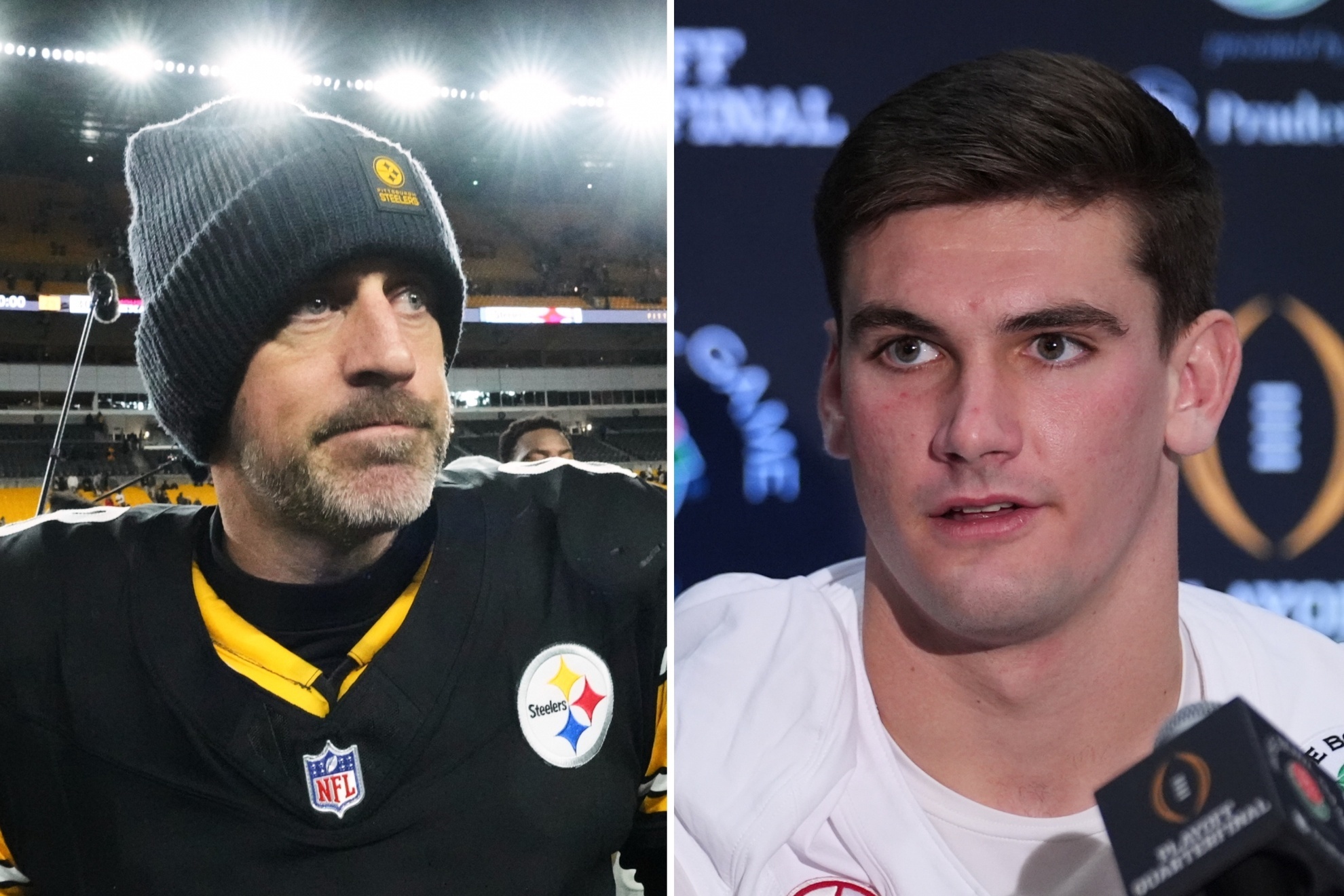 Aaron Rodgers and Ty Simpson