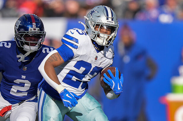 Dallas Cowboys running back Jaydon Blue runs with the ball during one of his 38 carries during his rookie season.