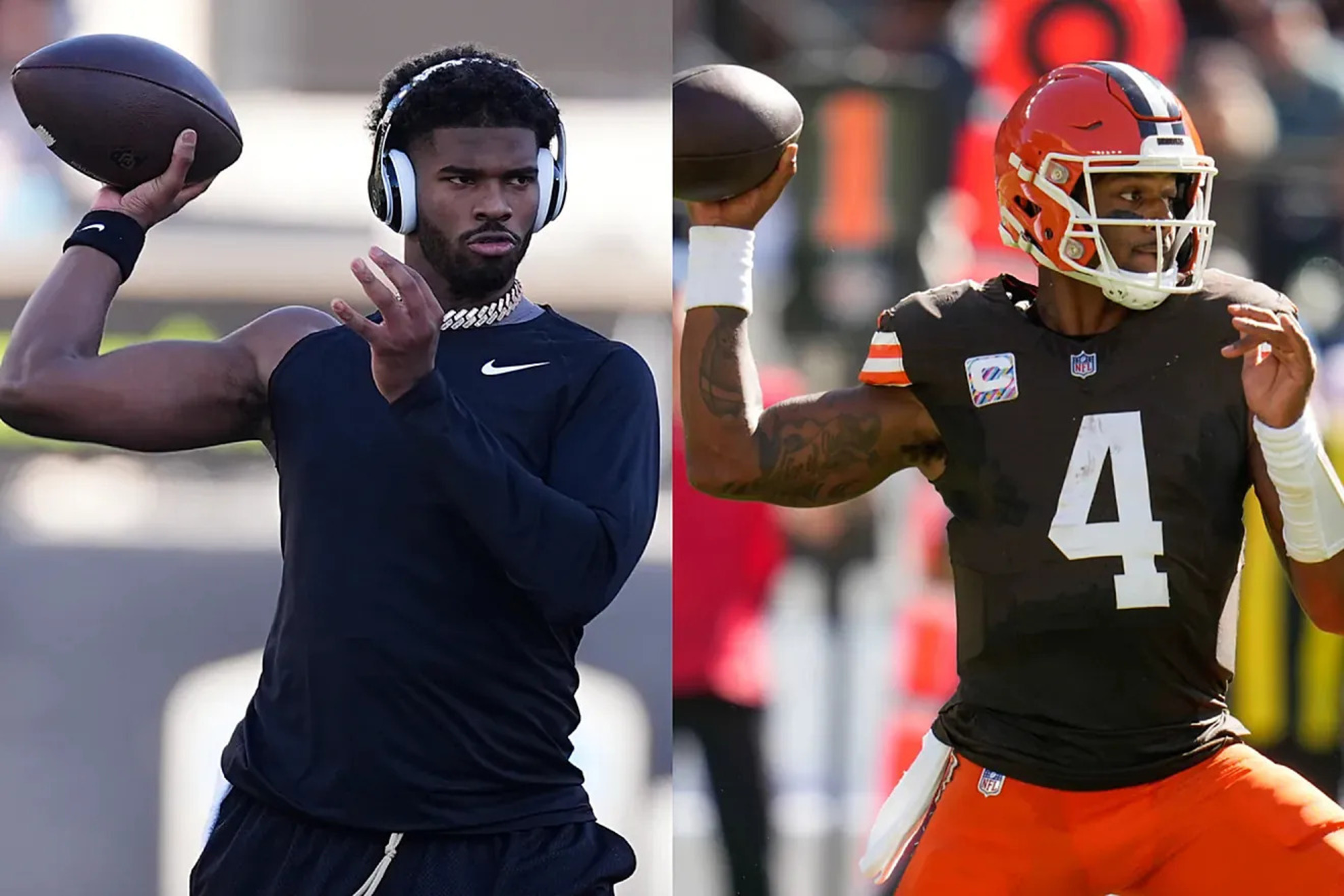 Shedeur Sanders and Deshaun Watson