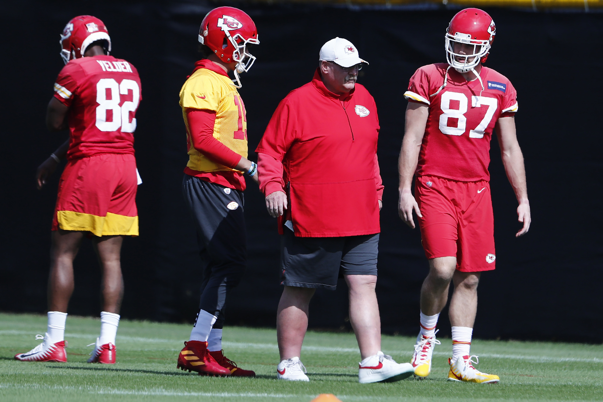 Patrick Mahomes, Andy Reid and Travis Kelce