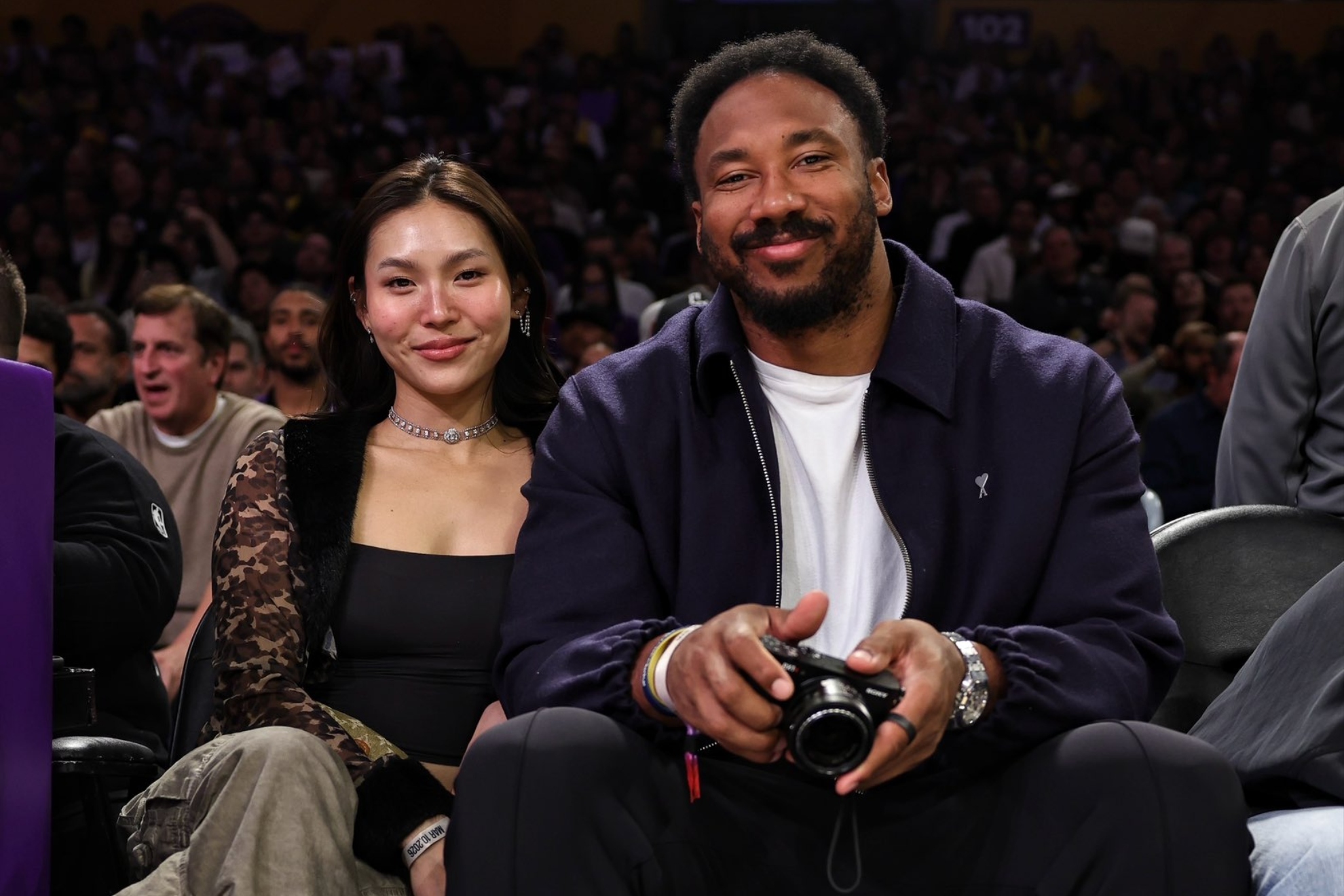 Myles Garrett and Chloe Kim enjoy Lakers date night while Browns star settles speeding ticket