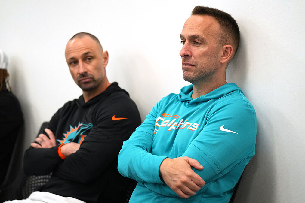 Miami Dolphins general manager Jon-Eric Sullivan (left) and head coach Jeff Hafley (right) have their work cut out for them in 2026.