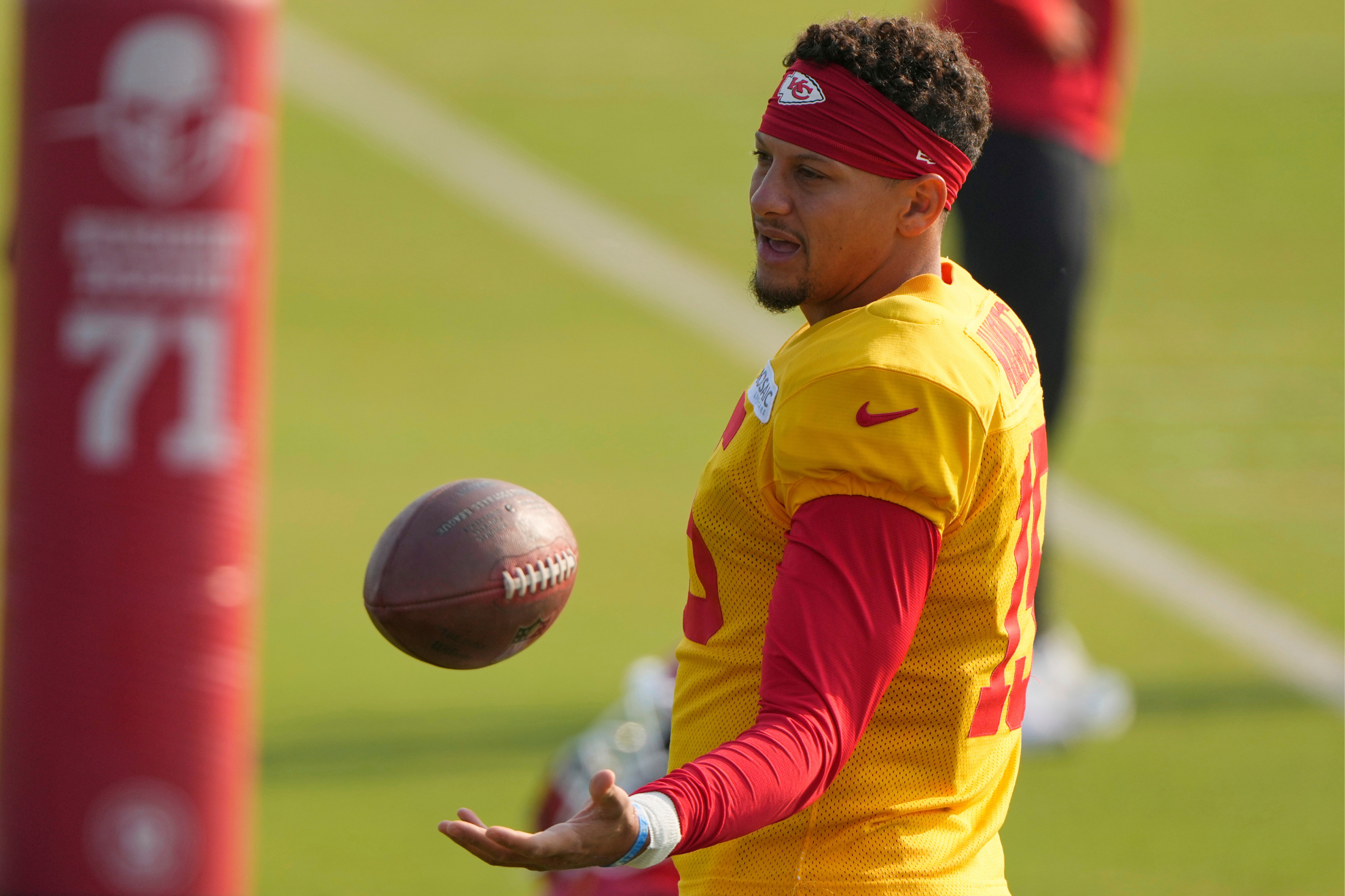 Patrick Mahomes during a Kansas City Chiefs training camp practice.