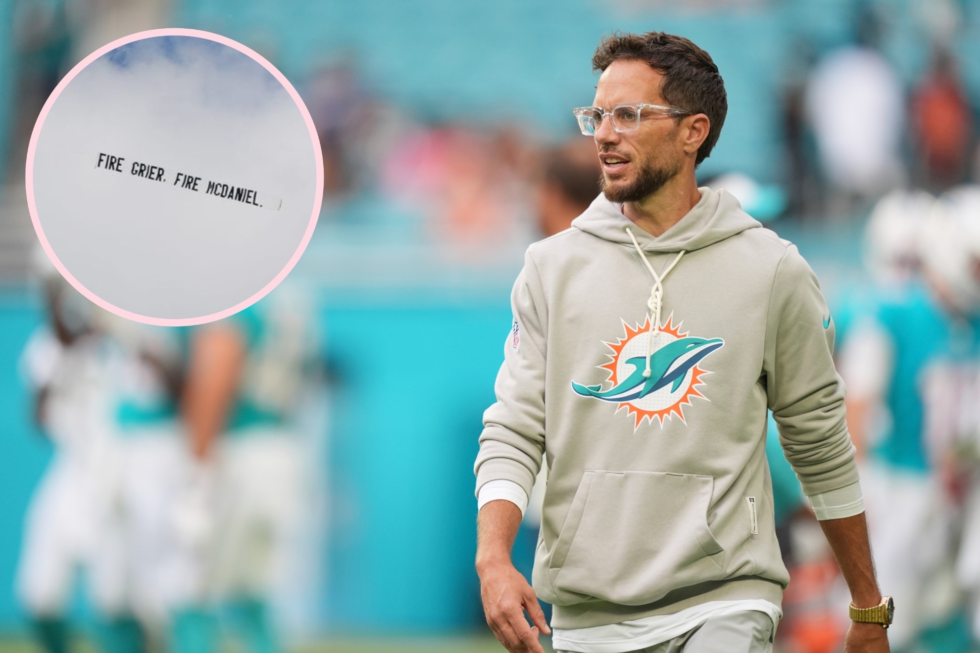 Dolphins fans rebel, but Mike McDaniel shrugs off stunning protest.
