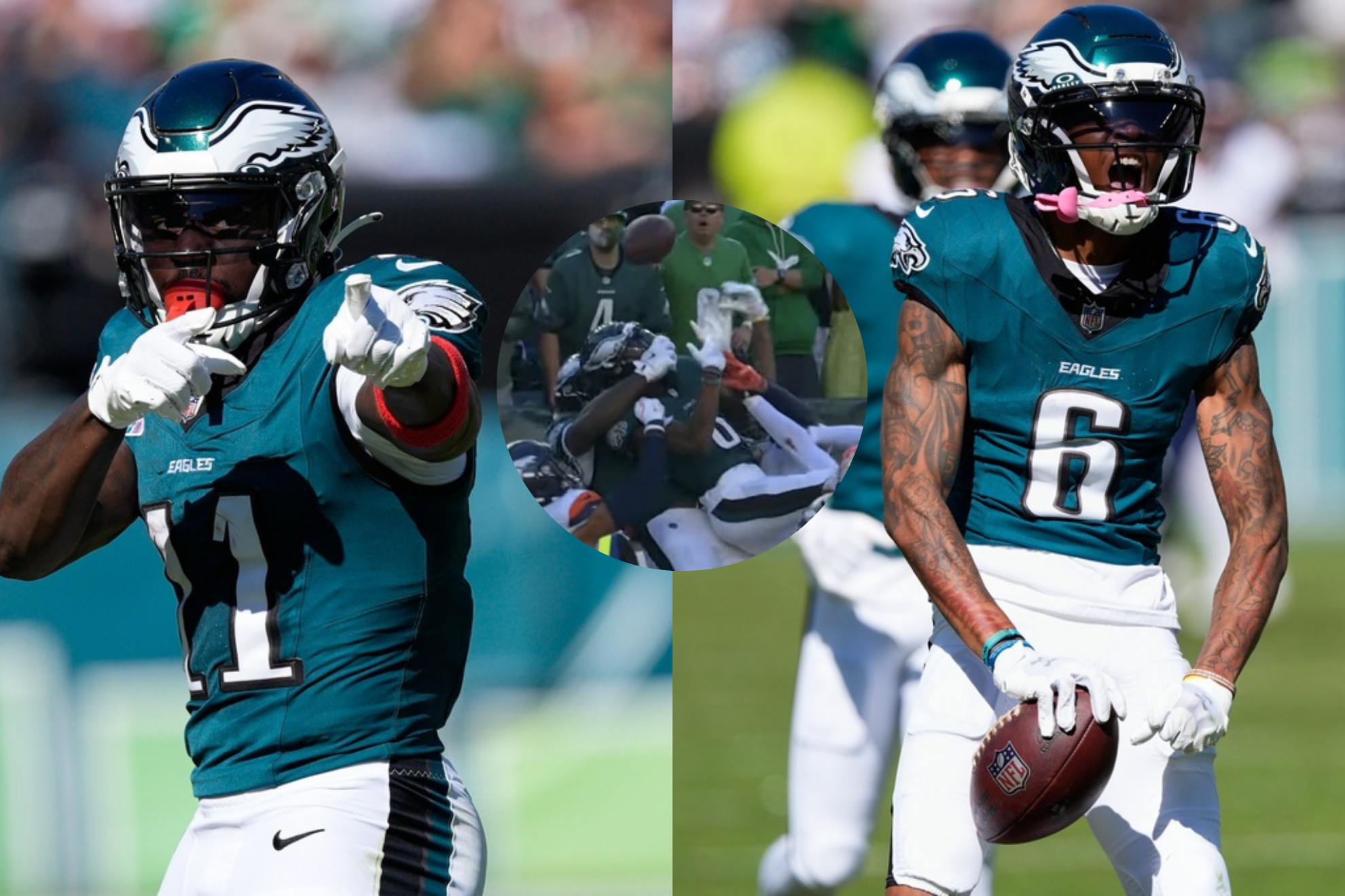 DeVonta Smith and A.J. Brown appeared to be rivals in shocking Eagles loss to Broncos