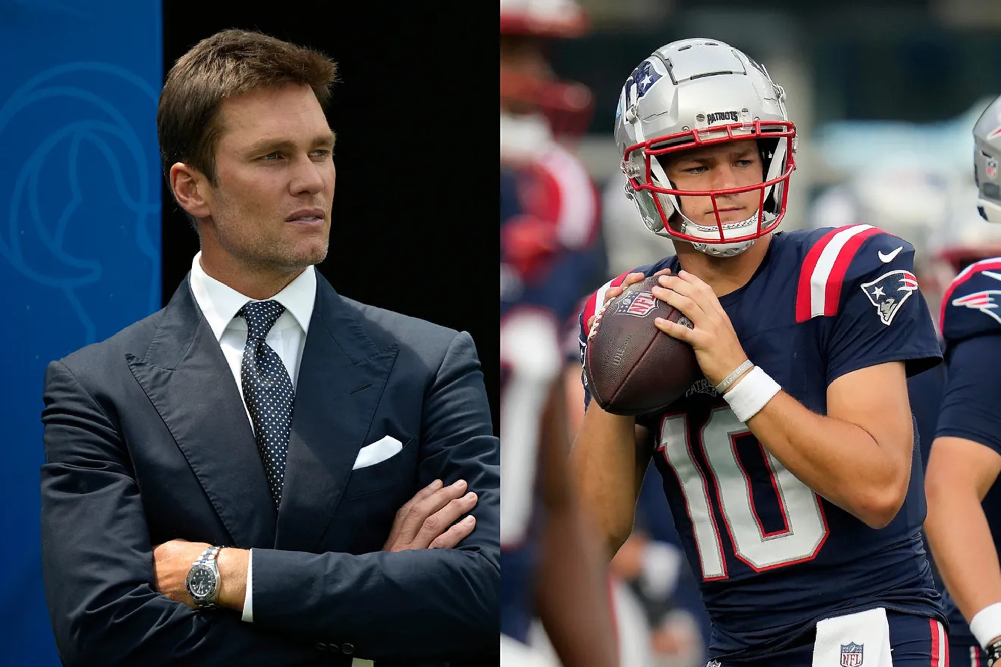 Tom Brady and Drake Maye