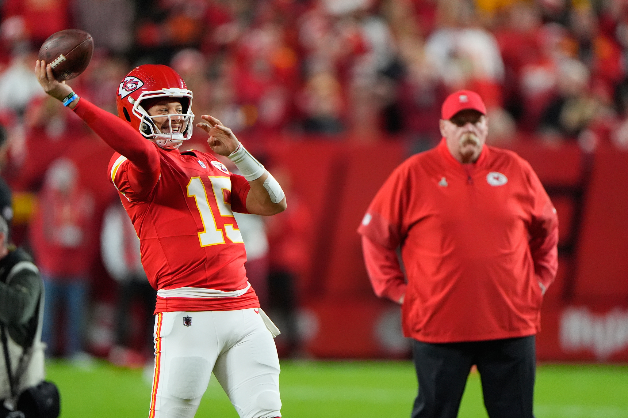 Kansas City Chiefs quarterback Patrick Mahomes and head coach Andy Reid