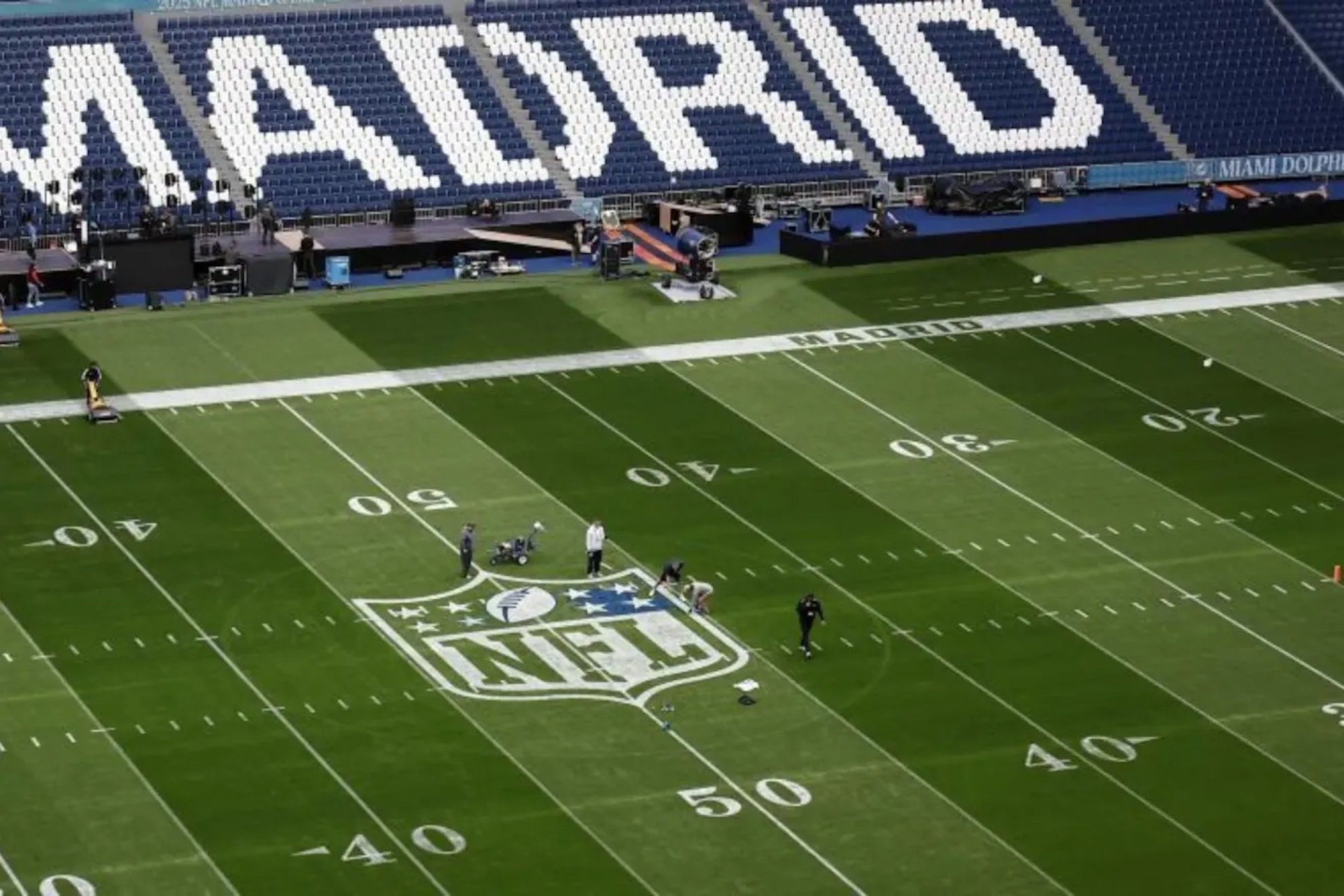 The Santiago Bernabéu pitch.