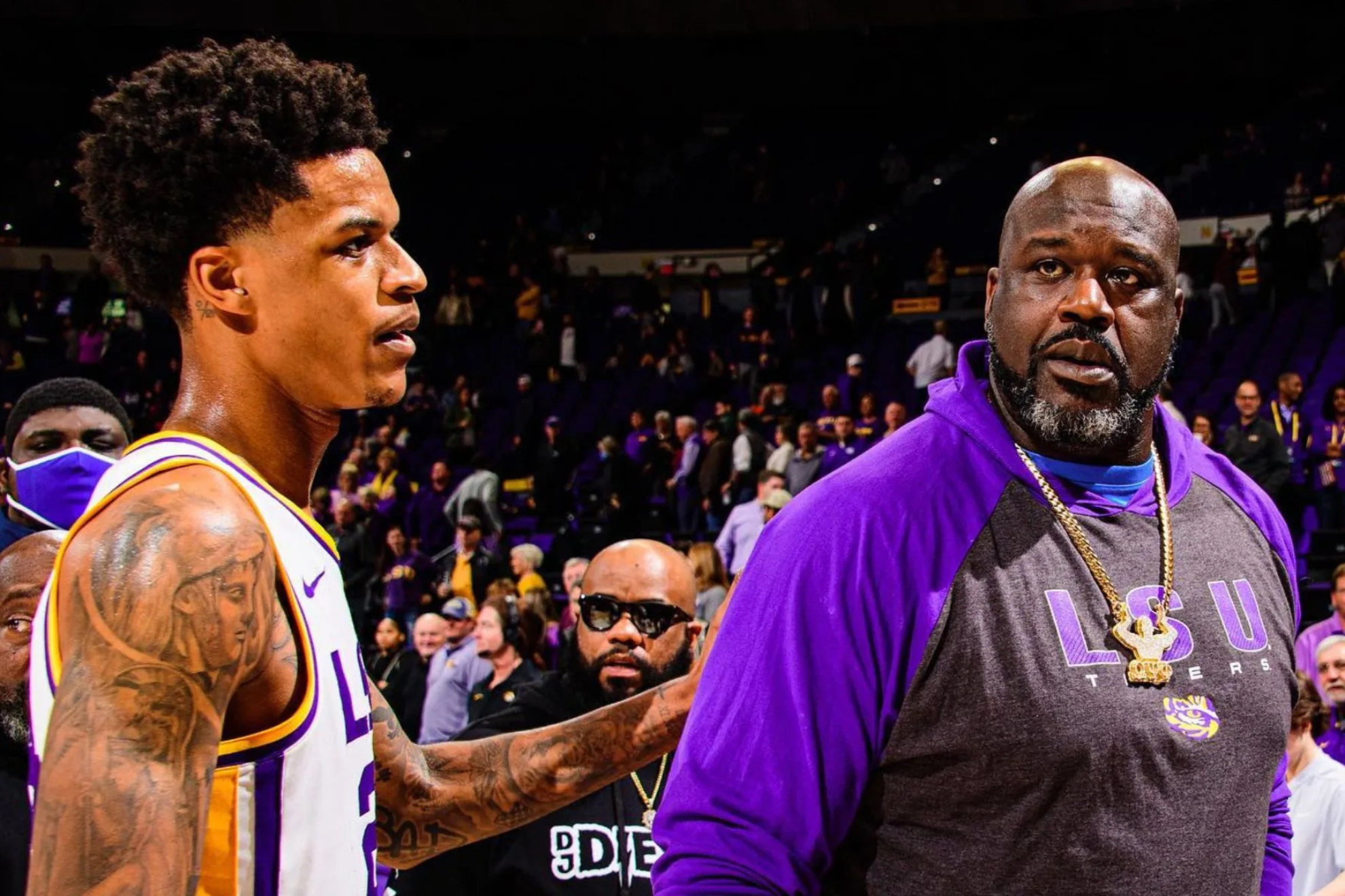 Shareef and Shaquile O'Neil on a LSU game