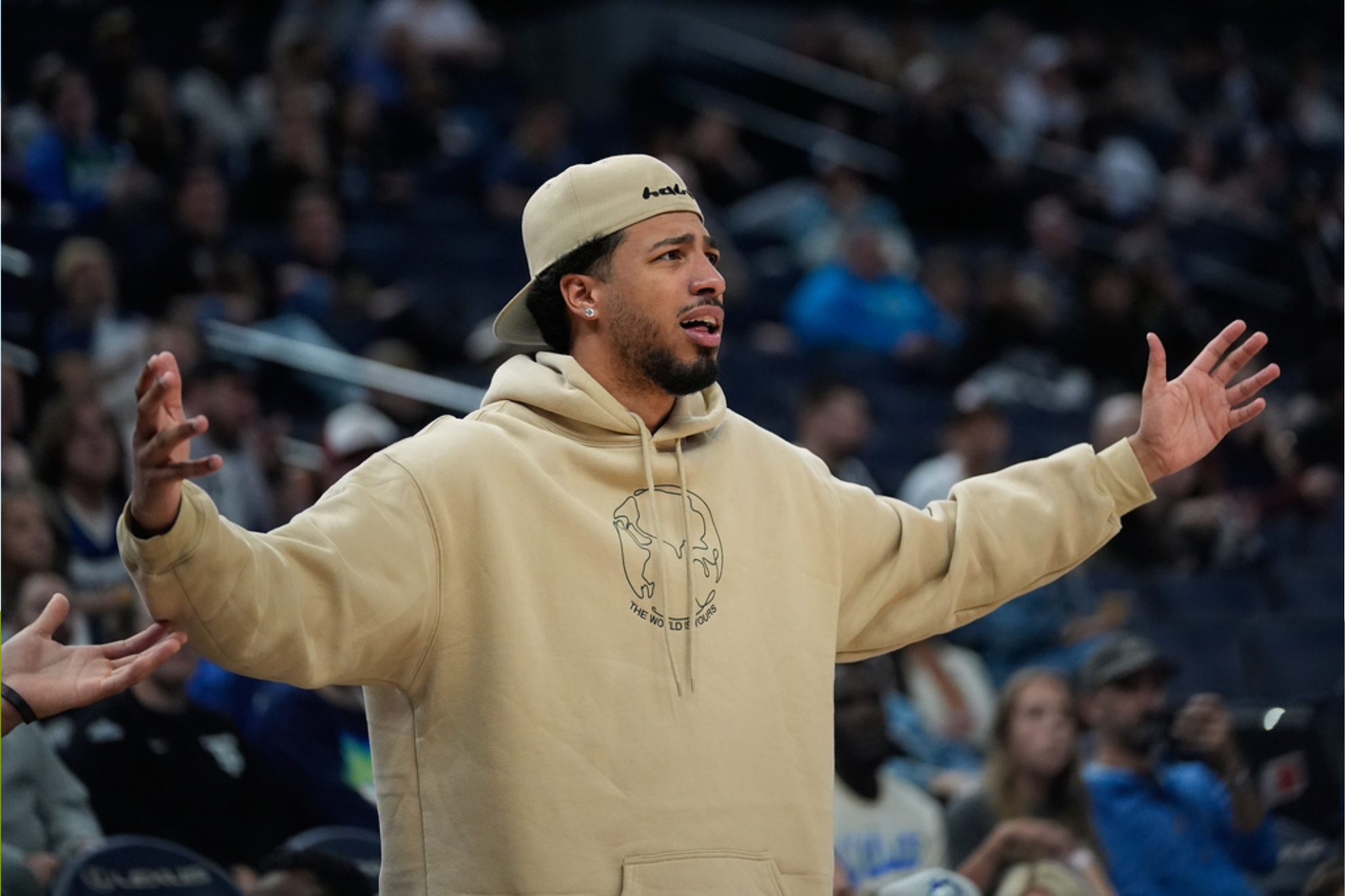 Indiana Pacers guard Tyrese Haliburton reacts during the second half of an NBA basketball game