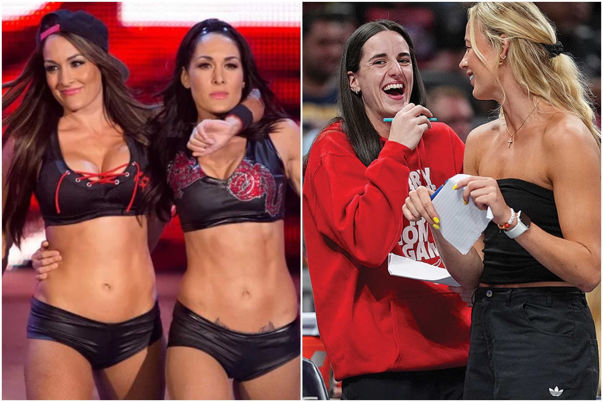 The Bella Twins with Caitlin Clark and Sophie Cunningham
