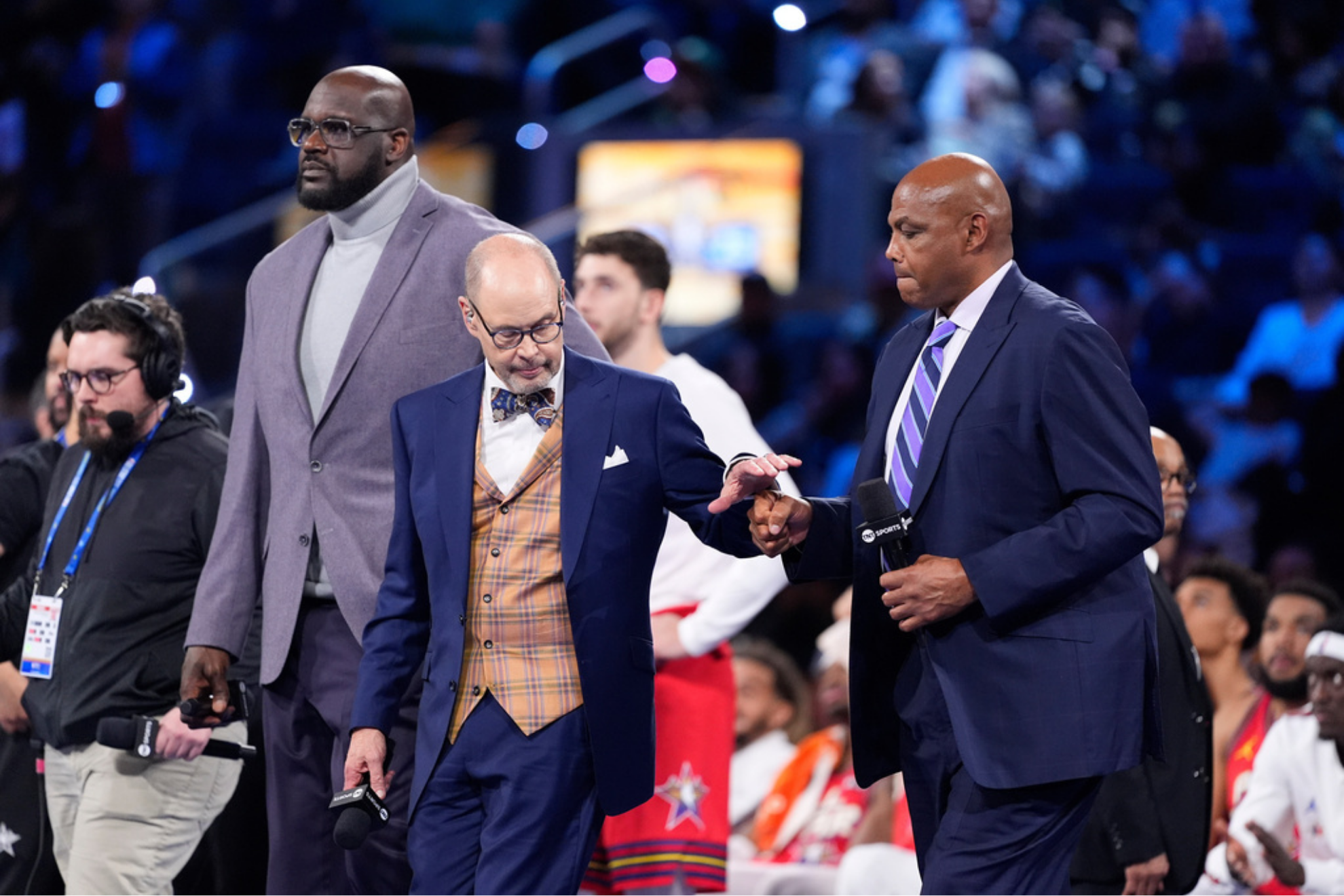 Shaquille O'Neal, Ernie Johnson and Charles Barkley