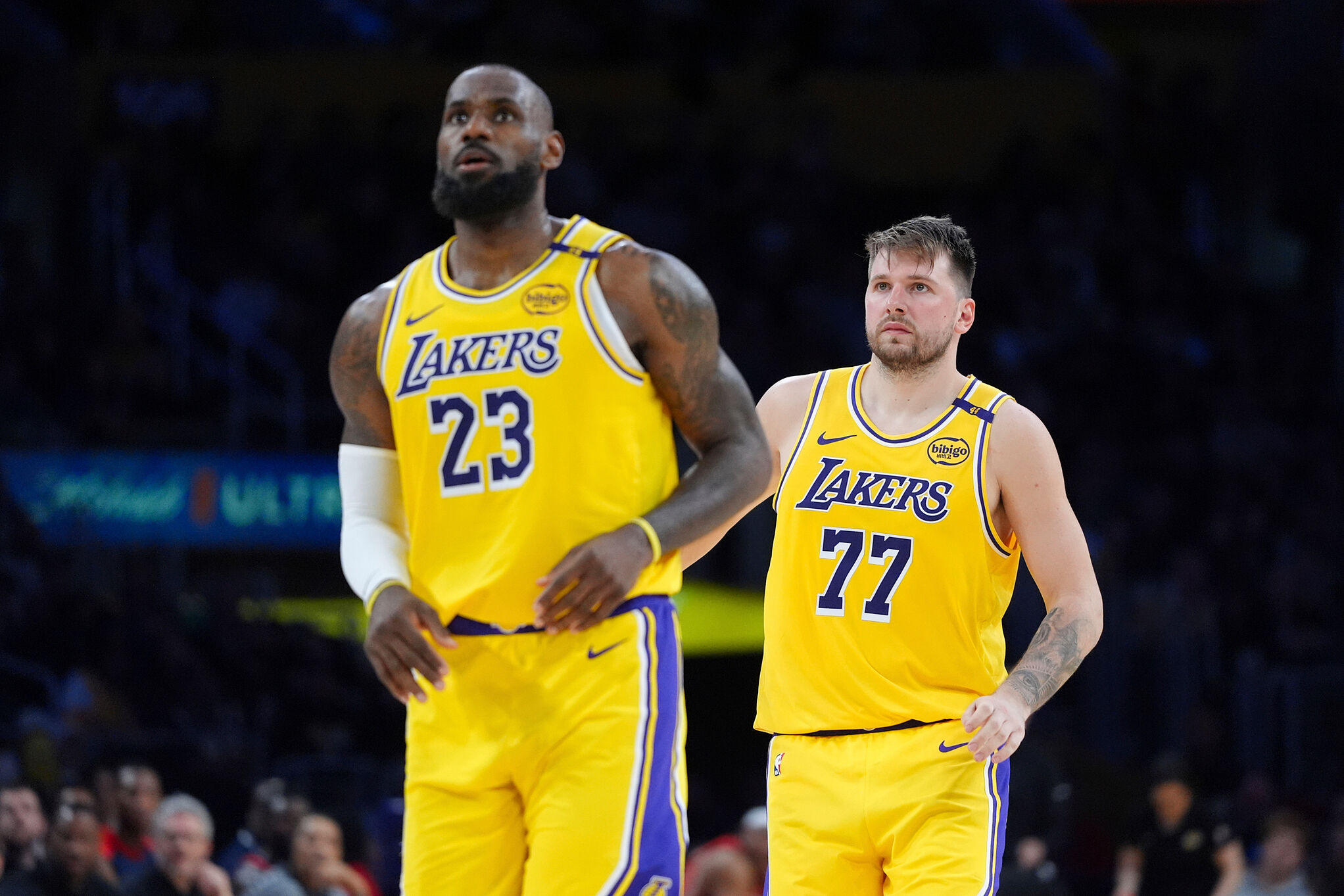 LeBron James reacts to final possession as Luka Doncic takes responsibility after tough finish