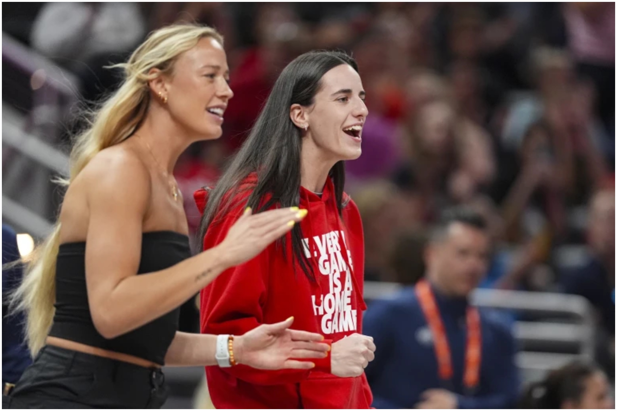 Sophie Cunningham and Caitlin Clark