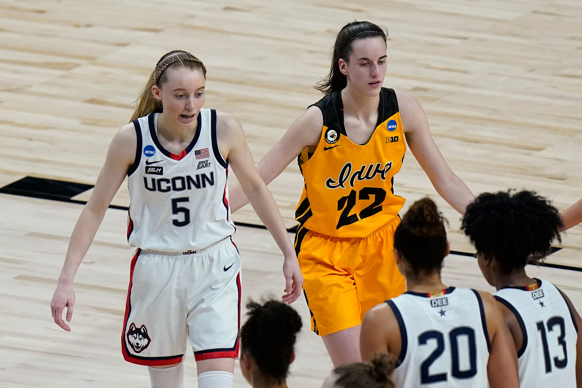 Bueckers and Clark facing off back in their college days.